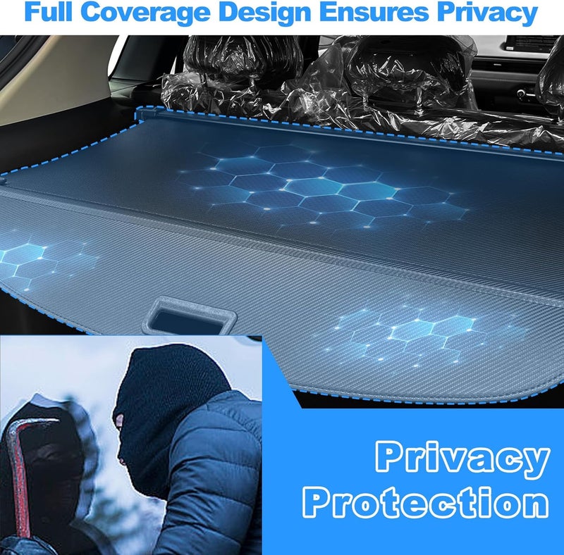 AUXKO Retractable Cargo Cover for Hyundai Santa Fe 2026 2025, Trunk Cover Luggage Security Shade Cover for 2026-2024 Hyundai Santa Fe Shielding Shade Anti-Peeping Luggage Privacy Screen, Carbon Fiber - Image 3